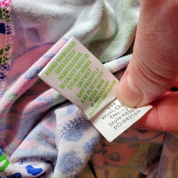 Lilly Pulitzer Floral In The Garden Cara Dress Drop Waist Dolman Sleeve Size XS - Picture 5 of 16